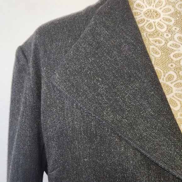 J Jill Women's Size 8P Black Unstructured Wool Blend Asymmetrical Jacket Blazer - Picture 4 of 15